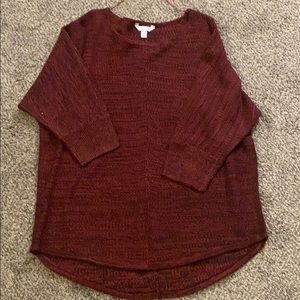 Dark Red Knit Top